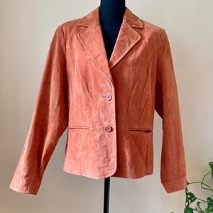 VTG Relativity Rust Orange Suede Blazer Jacket Sz XL